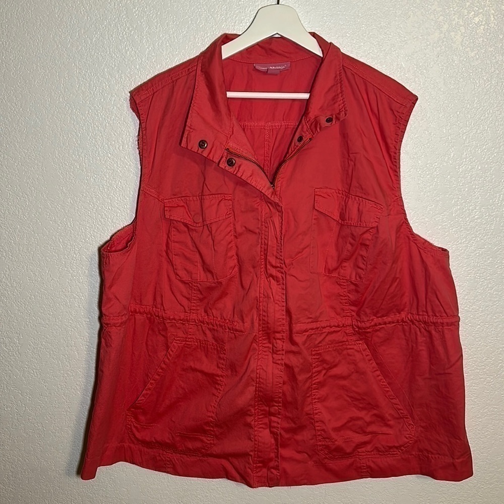 Woman Within Coral Utility Vest Size 1X